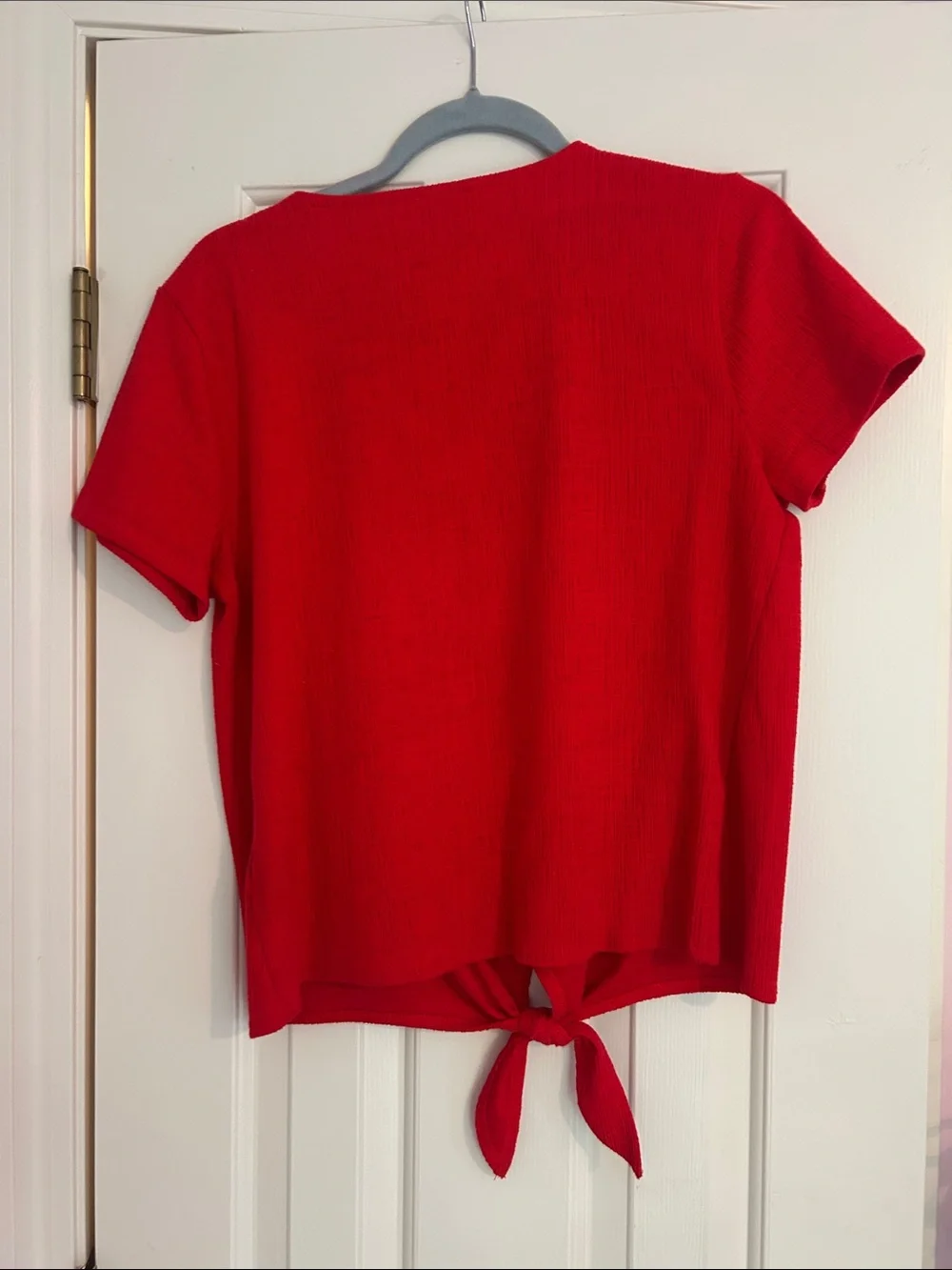 J. Crew Textured V-neck tie-front tee